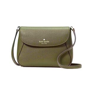 New Kate Spade Monica Mini Flap Crossbody bag Pebble Leather Enchanted Green